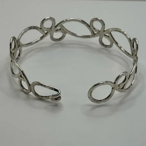 925 Silver scroll bangle - Picture 6 of 13